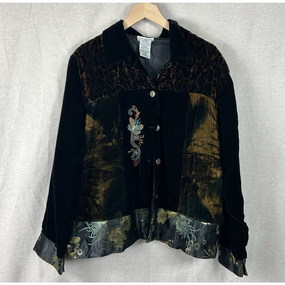 White Stag Jackets & Blazers - Vintage White Stag Womens Velvet Patchwork Jacket Size XL Whimsigoth Boho